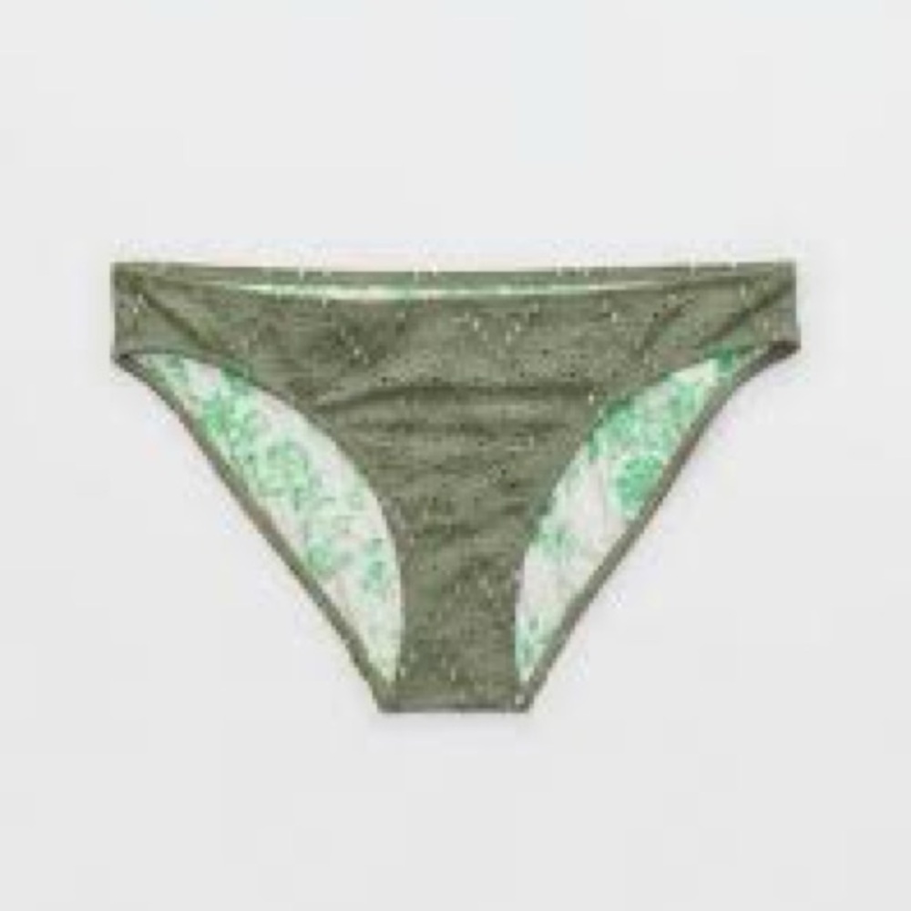 Aerie Eyelet‎ Olive Green Bikini Briefs Size Small